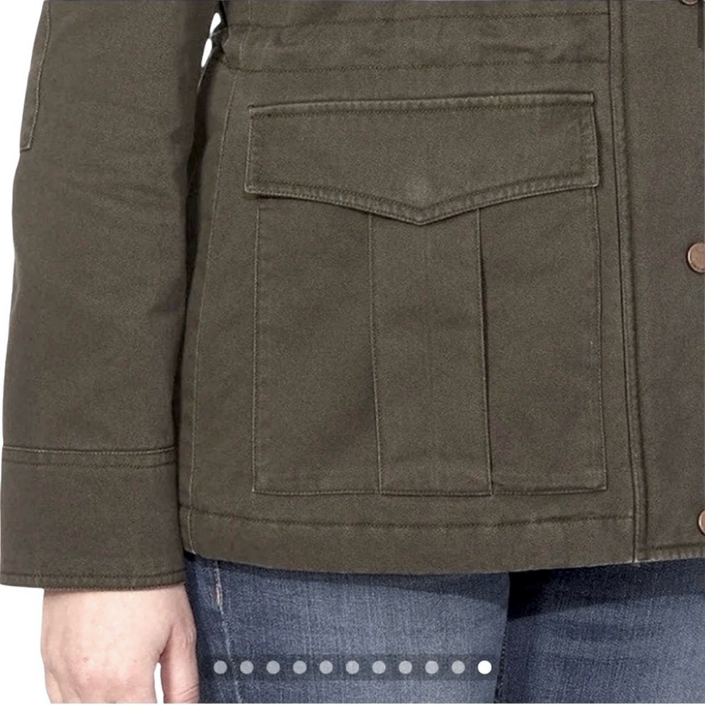 LUCKY BRAND Cotton Twill Hooded Jacket Anorak Utility Military Army Field Barn S - Picture 4 of 15
